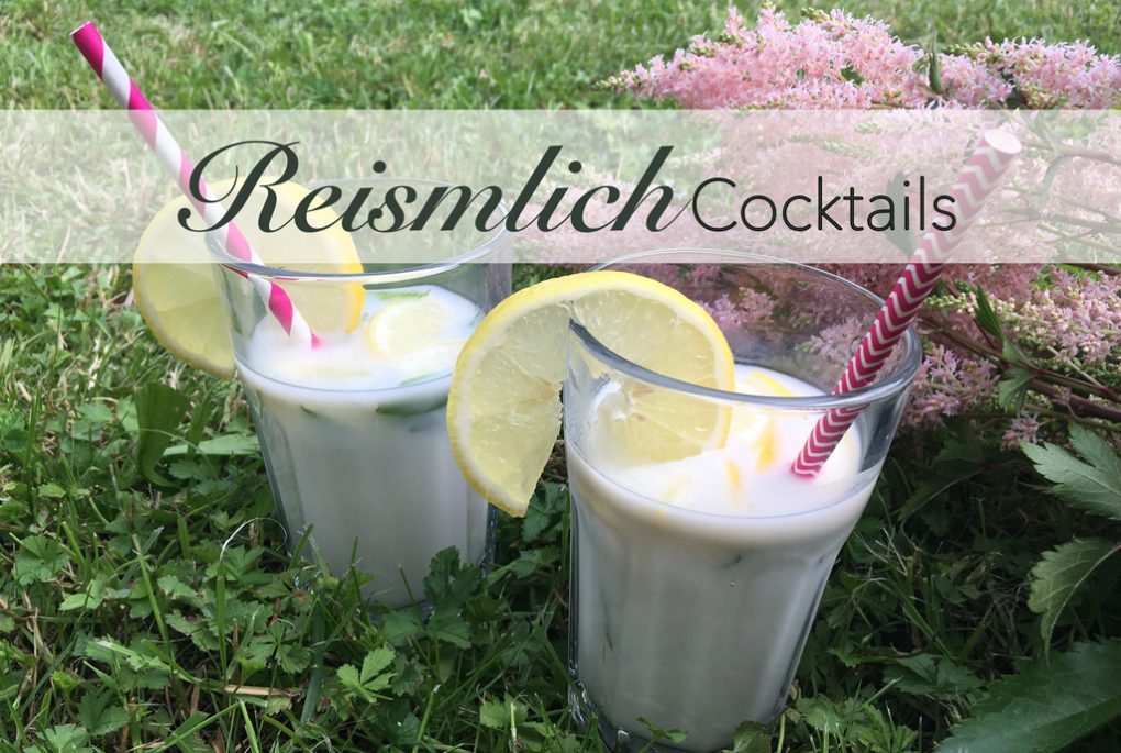 Reismilch Cocktail mit Sirup. Alkoholfrei.